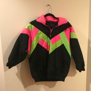 AMAZING 90s vintage neon color block coat